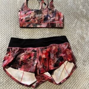 Colorful Sports Bra and Shorts Set